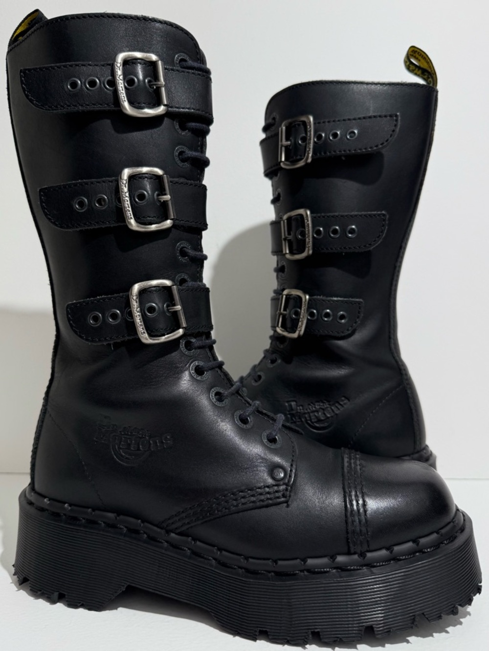 Vintage Dr. Martens 3A26 Holy Grail England Black Envy Platform Boots UK 4
